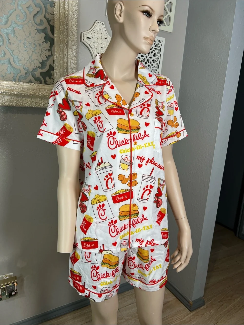 Chick-fil-A White & Red woman’s Pajama Set